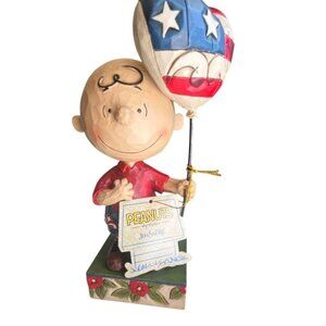 Jim Shore Peanuts Allegiance Figurine  Charlie Brown  Patriotic Decor NWB